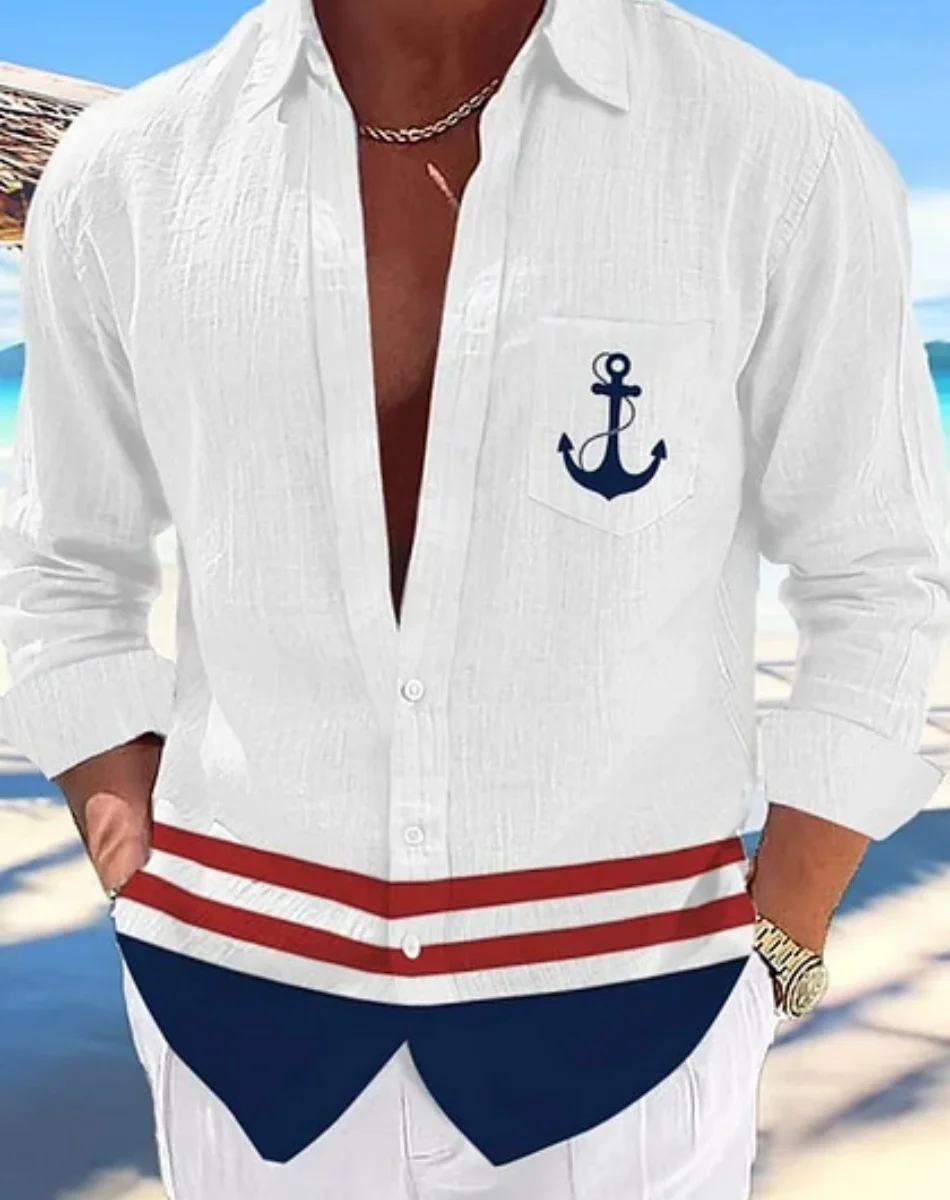 Новая мужская повседневная рубашка - Фотография_4