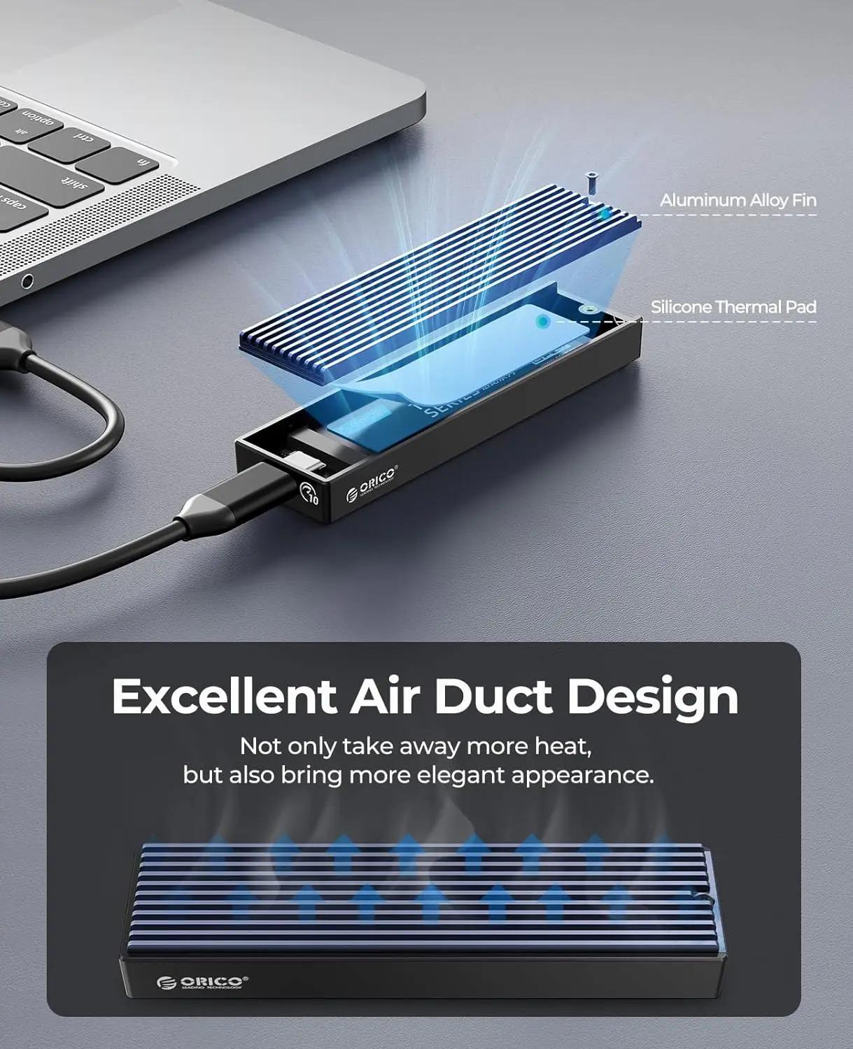 Orico m2 ssd case nvme usb type - Фотография_3