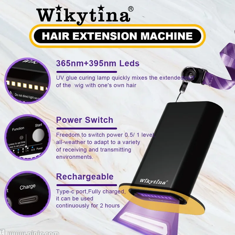 Оригинальный набор инструментов для наращивания волос wikytina uv v light - Фотография_4