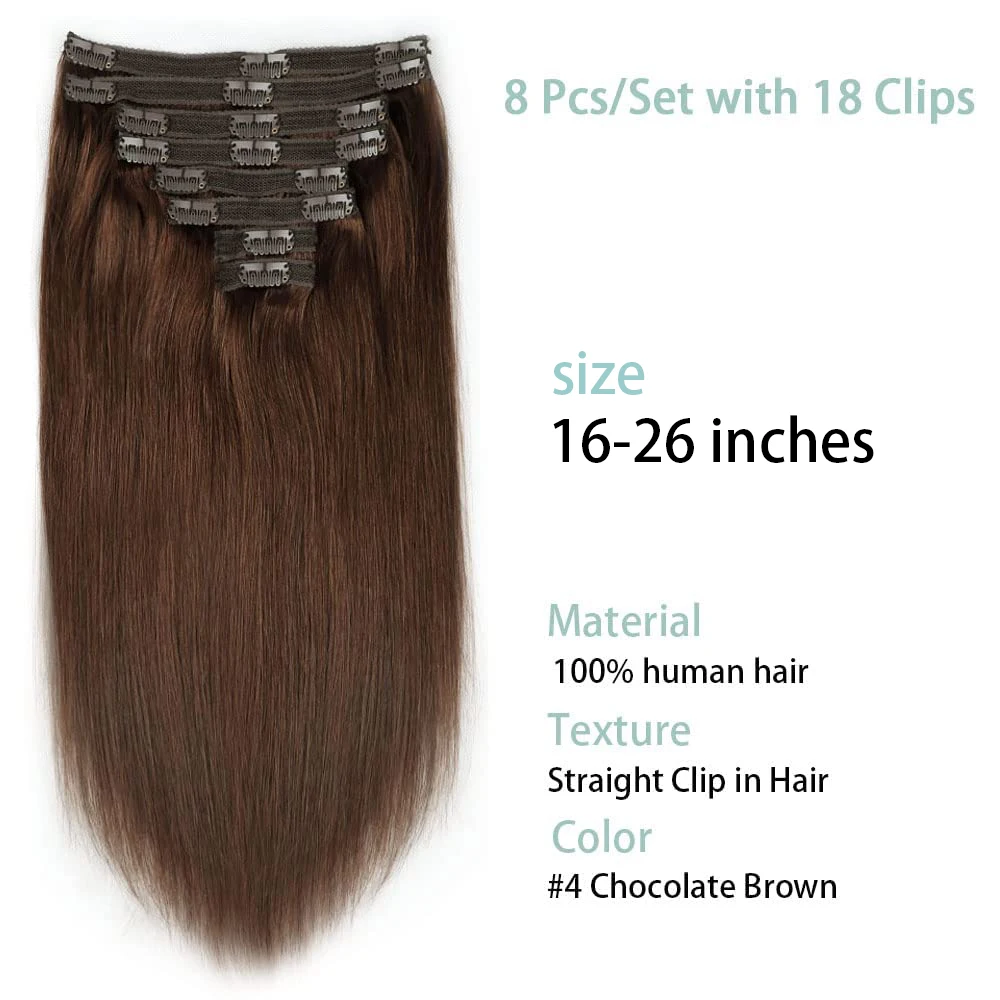 Прямые человеческие волосы clip ins - Фотография_2