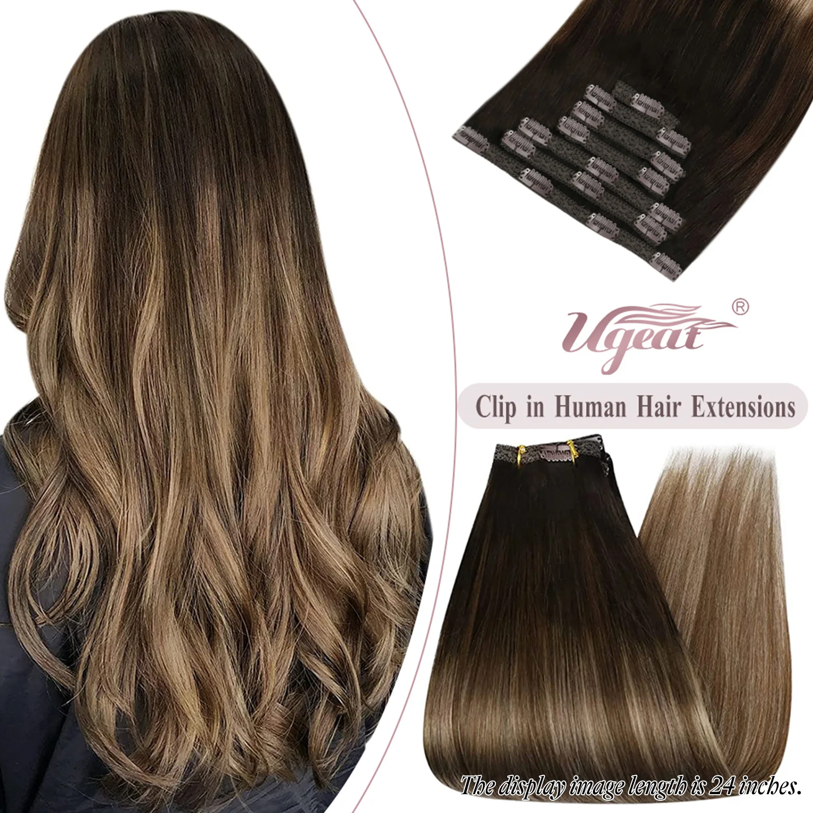 Ugeat на клипсе для наращивания волос