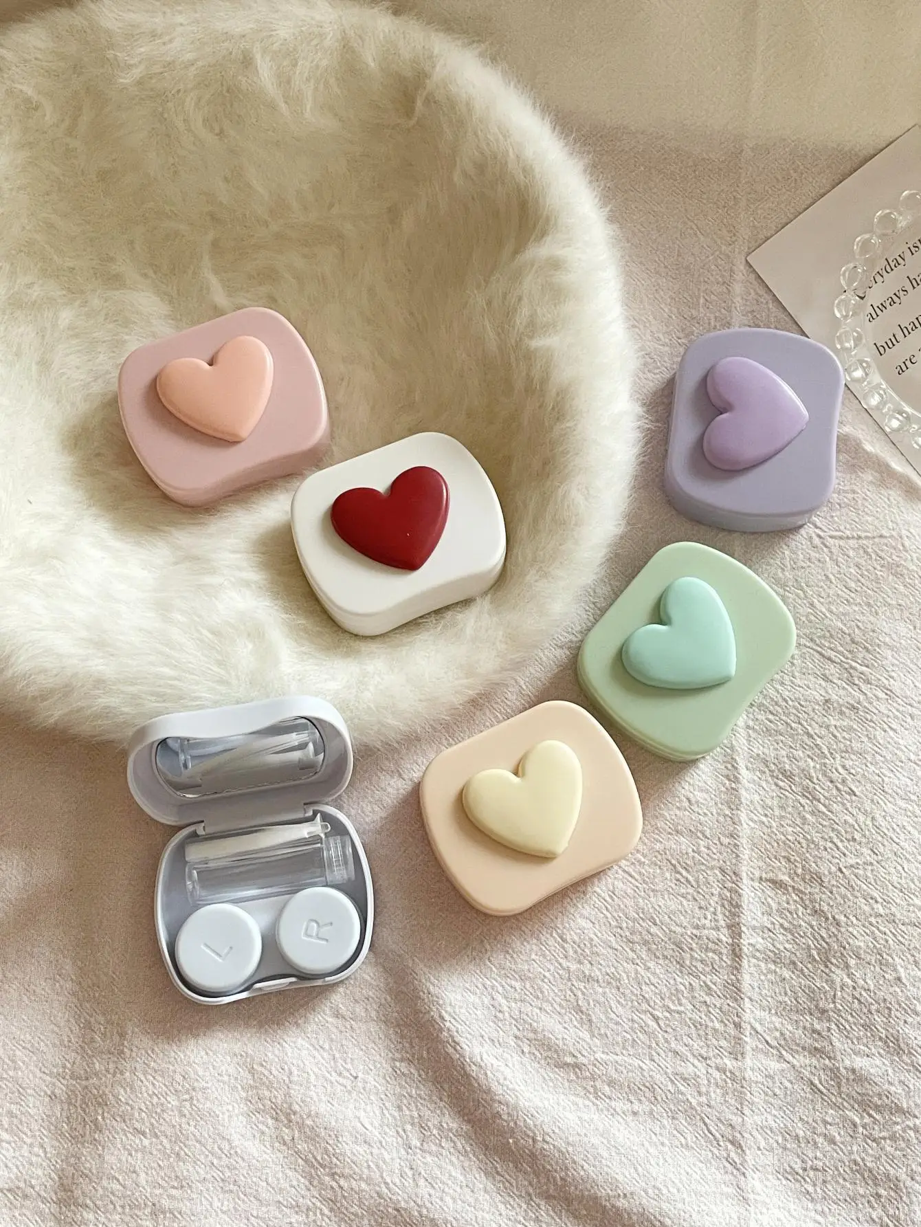 Чехол для контактных линз в форме сердца с зеркалом - Фотография_4