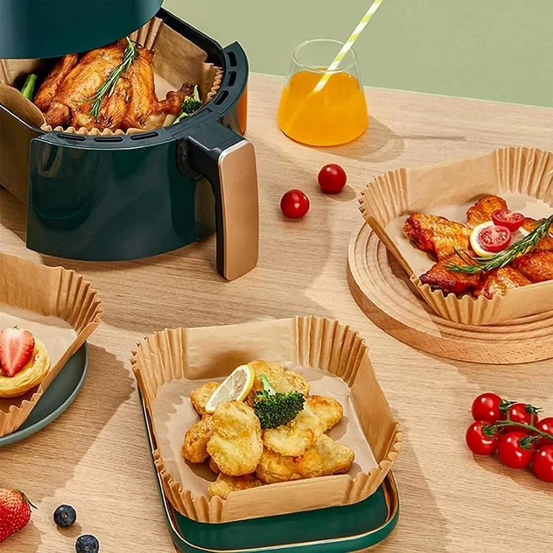 Одноразовые квадратные мини-вкладыши для фритюрницы 2-3 qt - Фотография_2