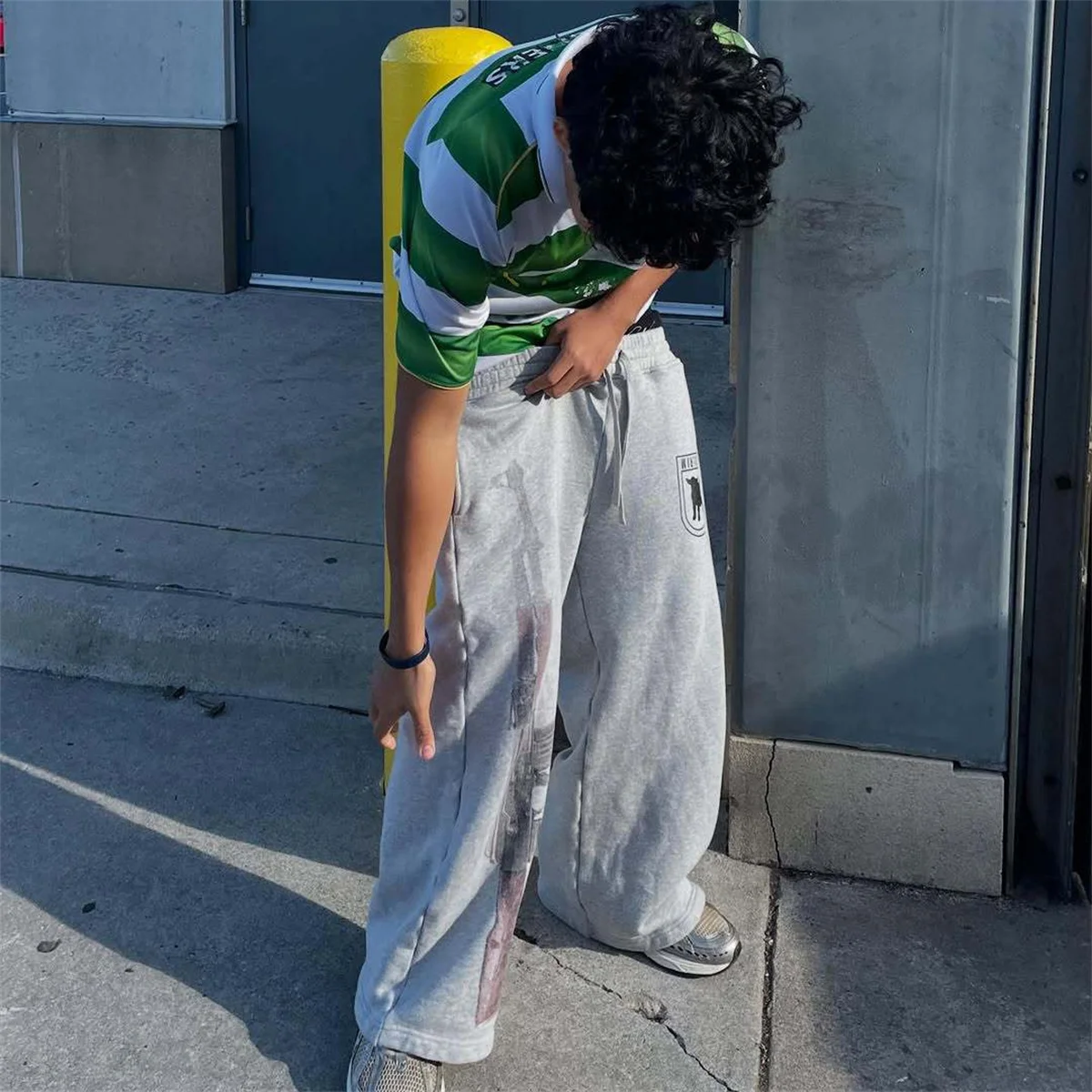 Y2k уличные брюки с высокой талией и принтом - Фотография_2