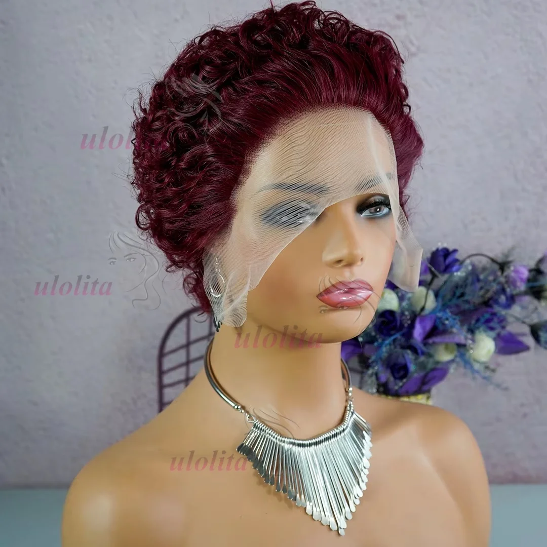 99j burdungy13x4 pixie cut curly - Фотография_2