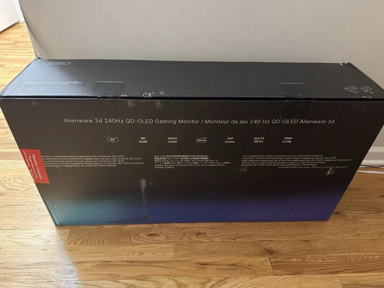 Игровой монитор alienware aw3425dw 34 дюйма qd-oled (240 гц