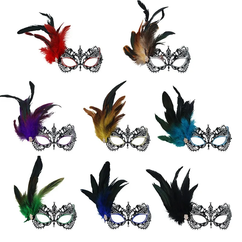 Полумаска на хэллоуин с блестящими стразами - Фотография_5