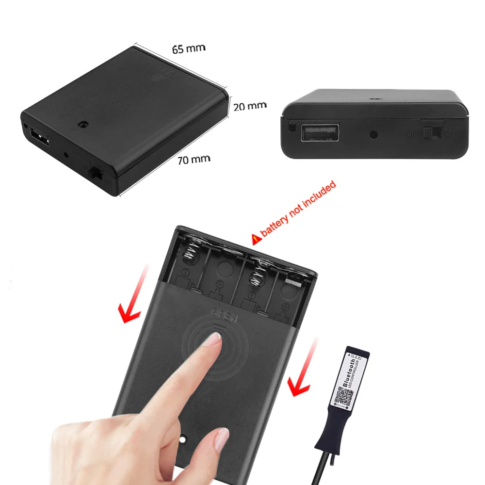 Usb bluetooth rgb светодиодная лента с питанием от батареи - Фотография_4