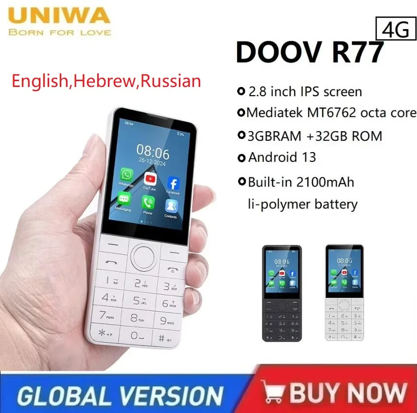 Uniwa doov r77 4g мобильный телефон
