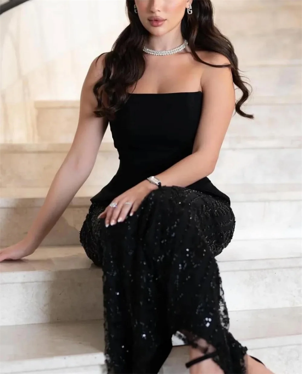 Mila black без бретелек труба индивидуальные - Фотография_3