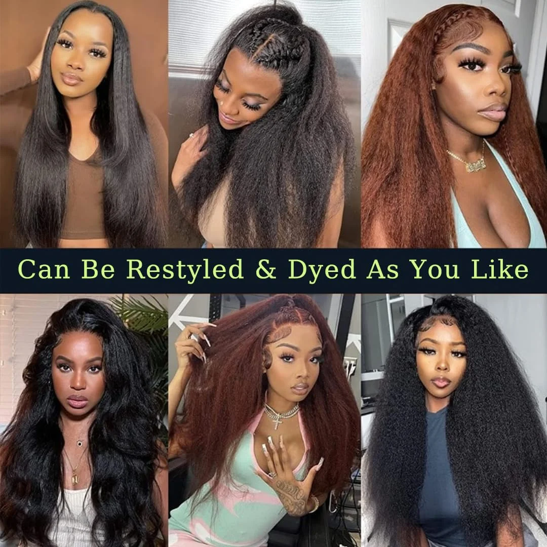 250% kinky straight glueless wig - Фотография_5