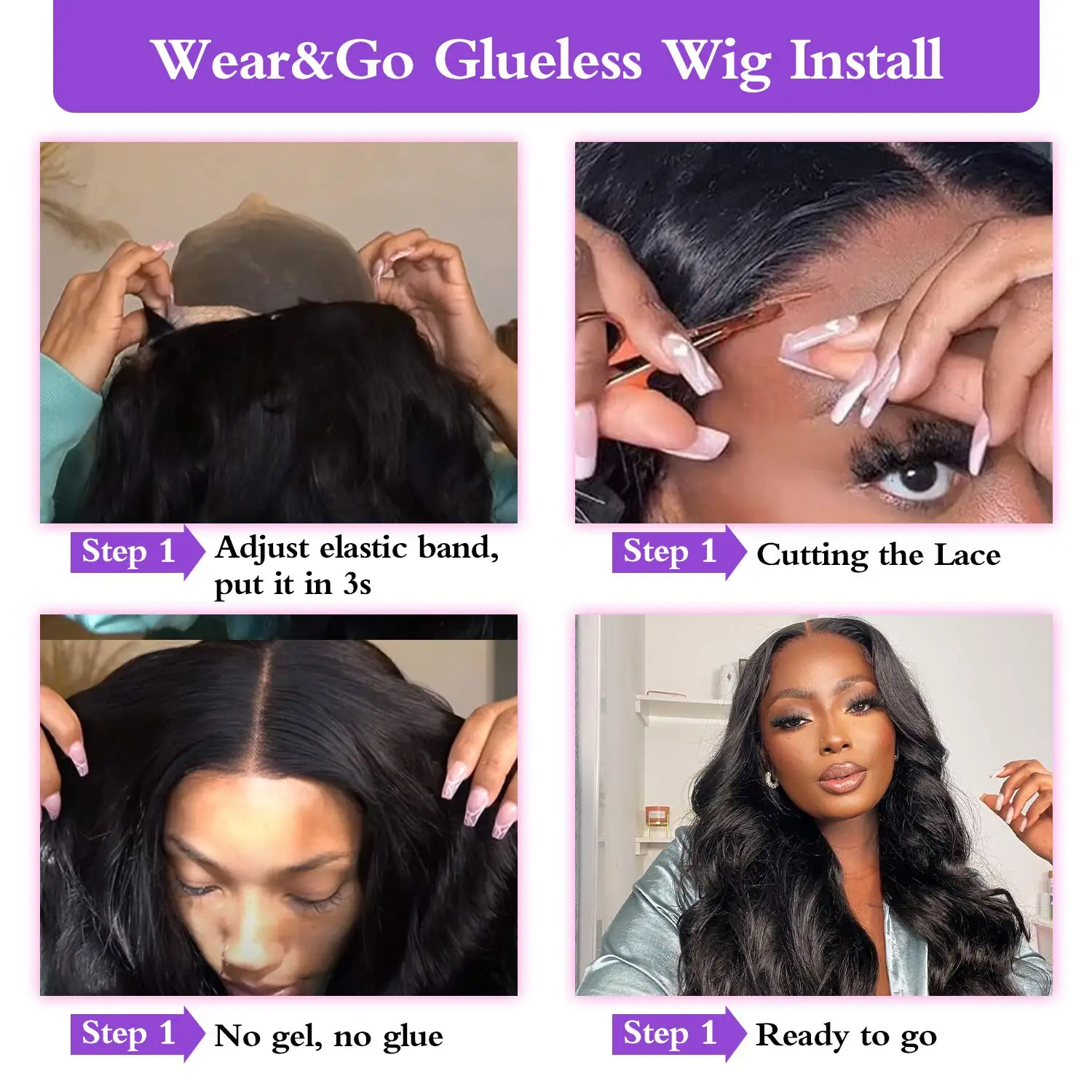 30-дюймовые бесклеевые парики wear and go - Фотография_4