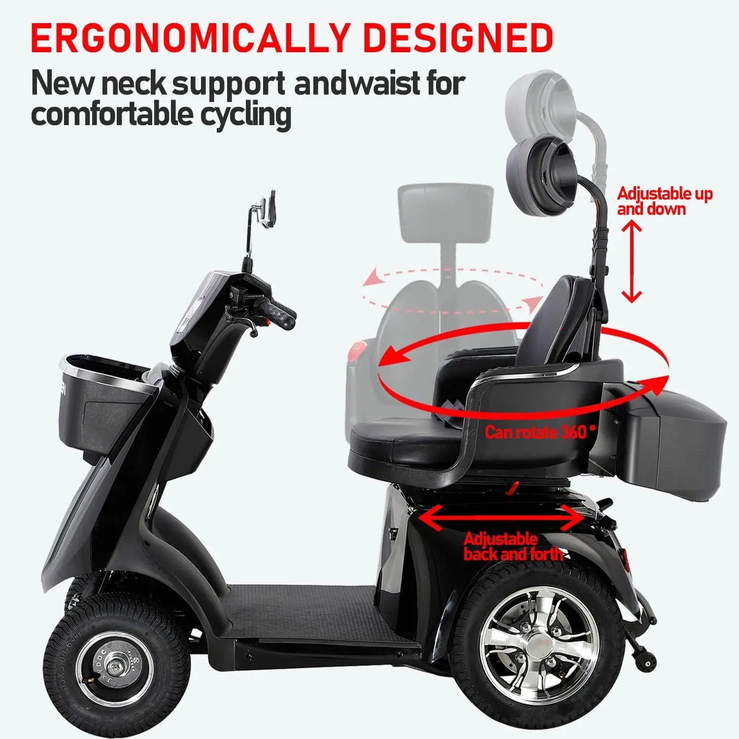 Высококачественный электрический четырехколесный самокат для пожилых людей - Фотография_2