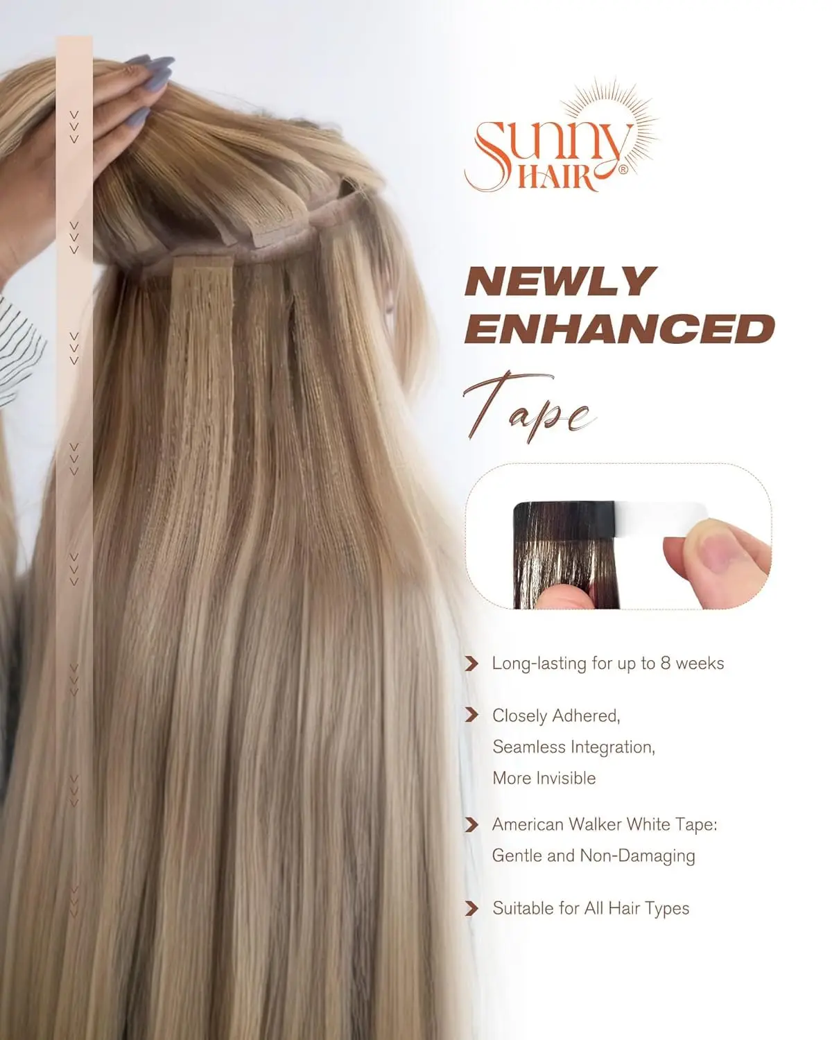 Vesunny remy tape in hair extensions - Фотография_6