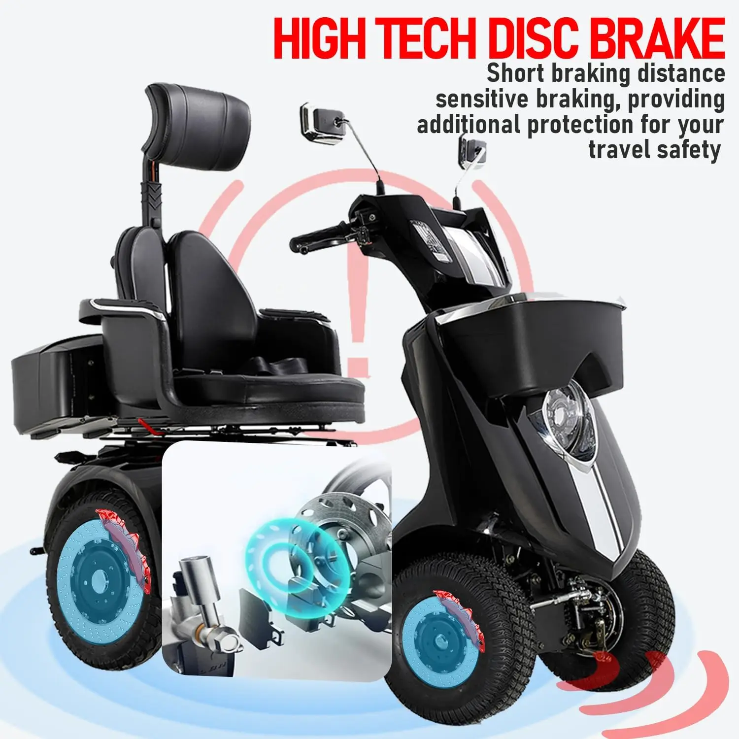 Высококачественный электрический четырехколесный самокат для пожилых людей - Фотография_3