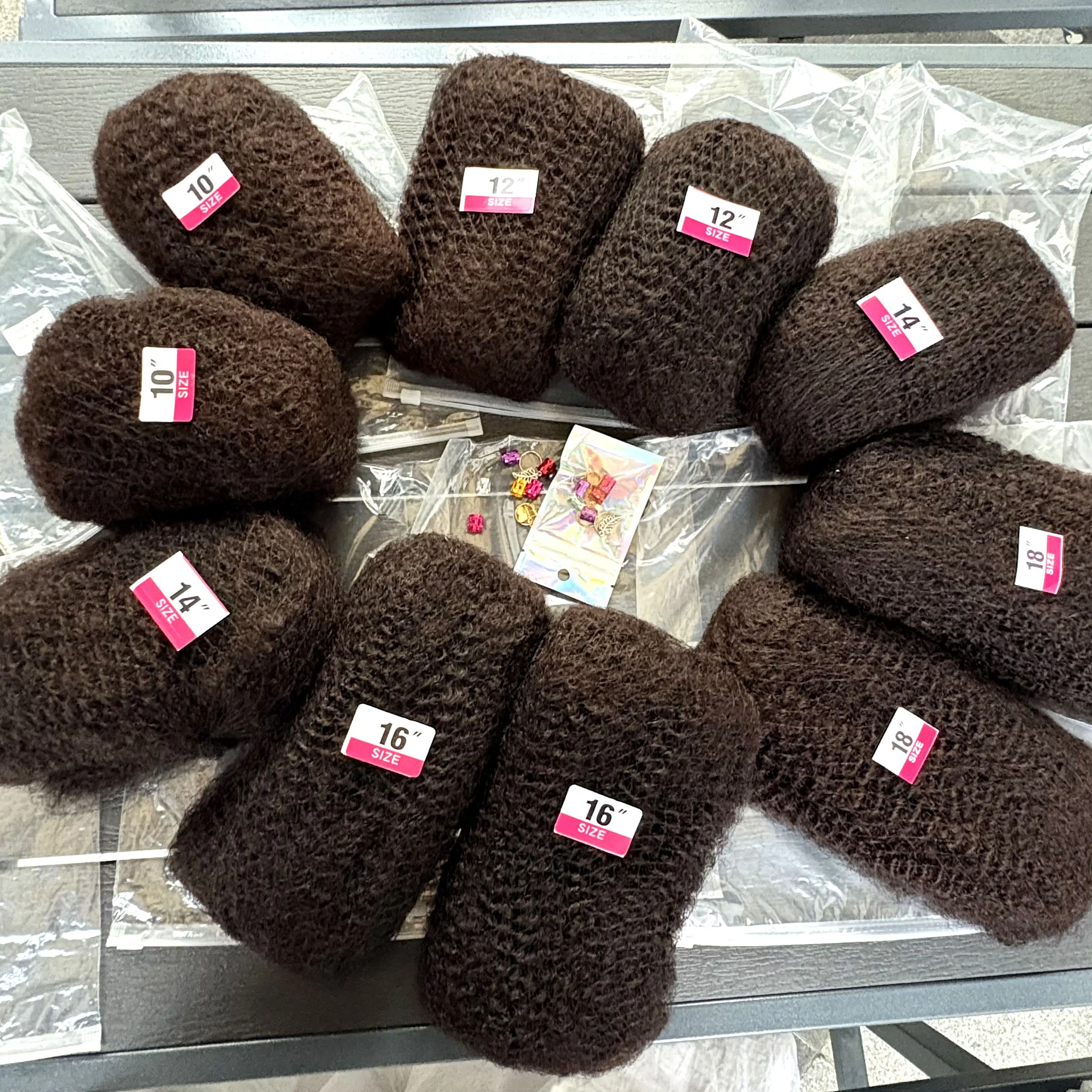 10-18 дюймов 4c афро-кудрявый объемный - Фотография_5