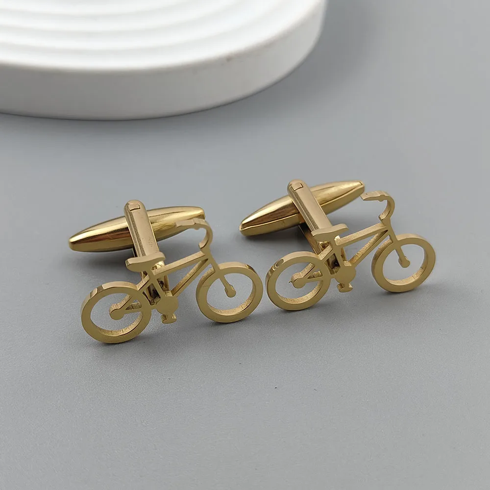 Полые велосипедные запонки из нержавеющей стали в стиле панк - Фотография_4