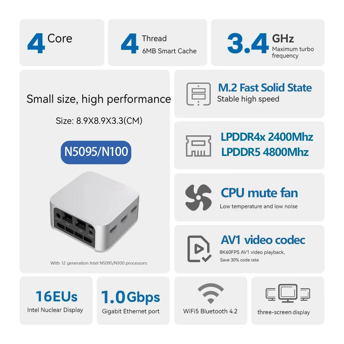 T8 pro plus мини-пк intel celeron - Фотография_3