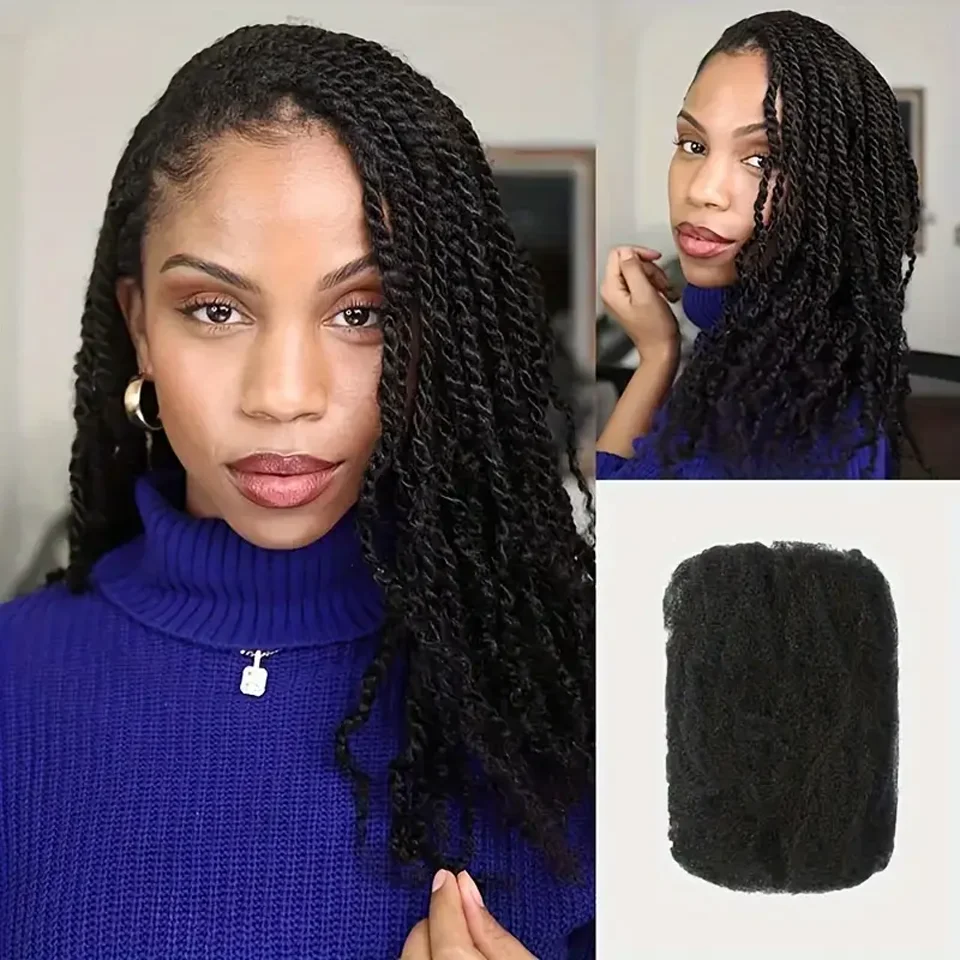 Qvr afro kinky bulk hair no attachment - Фотография_2