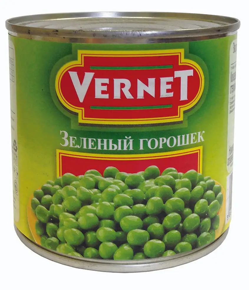 Зелёный горошек vernet 400г