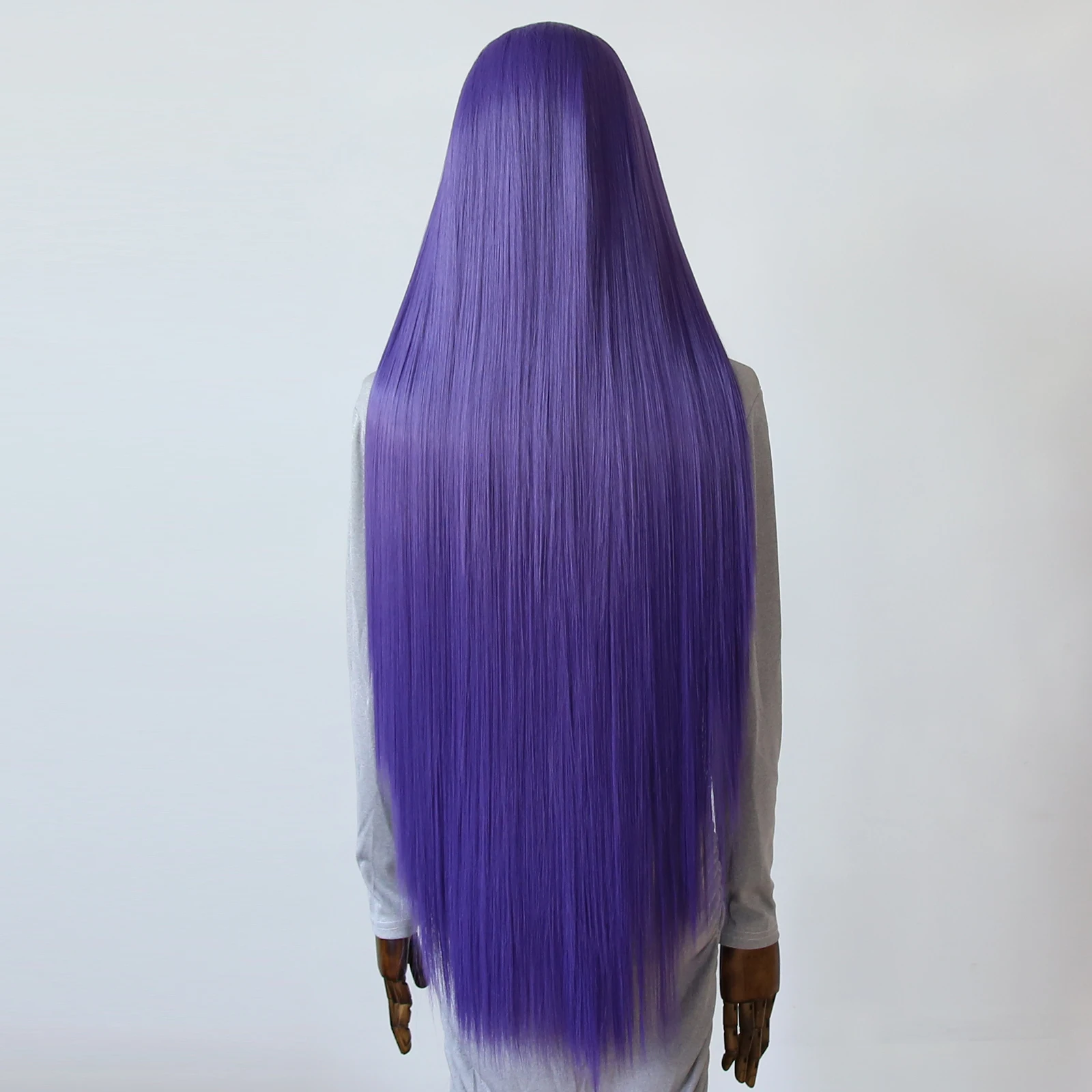 Темно-фиолетовый синтетический парик спереди - Фотография_4