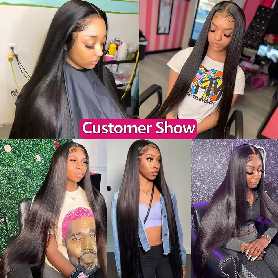 Прямые 13x4 прозрачные кружевные фронтальные синтетические волосы - Фотография_6