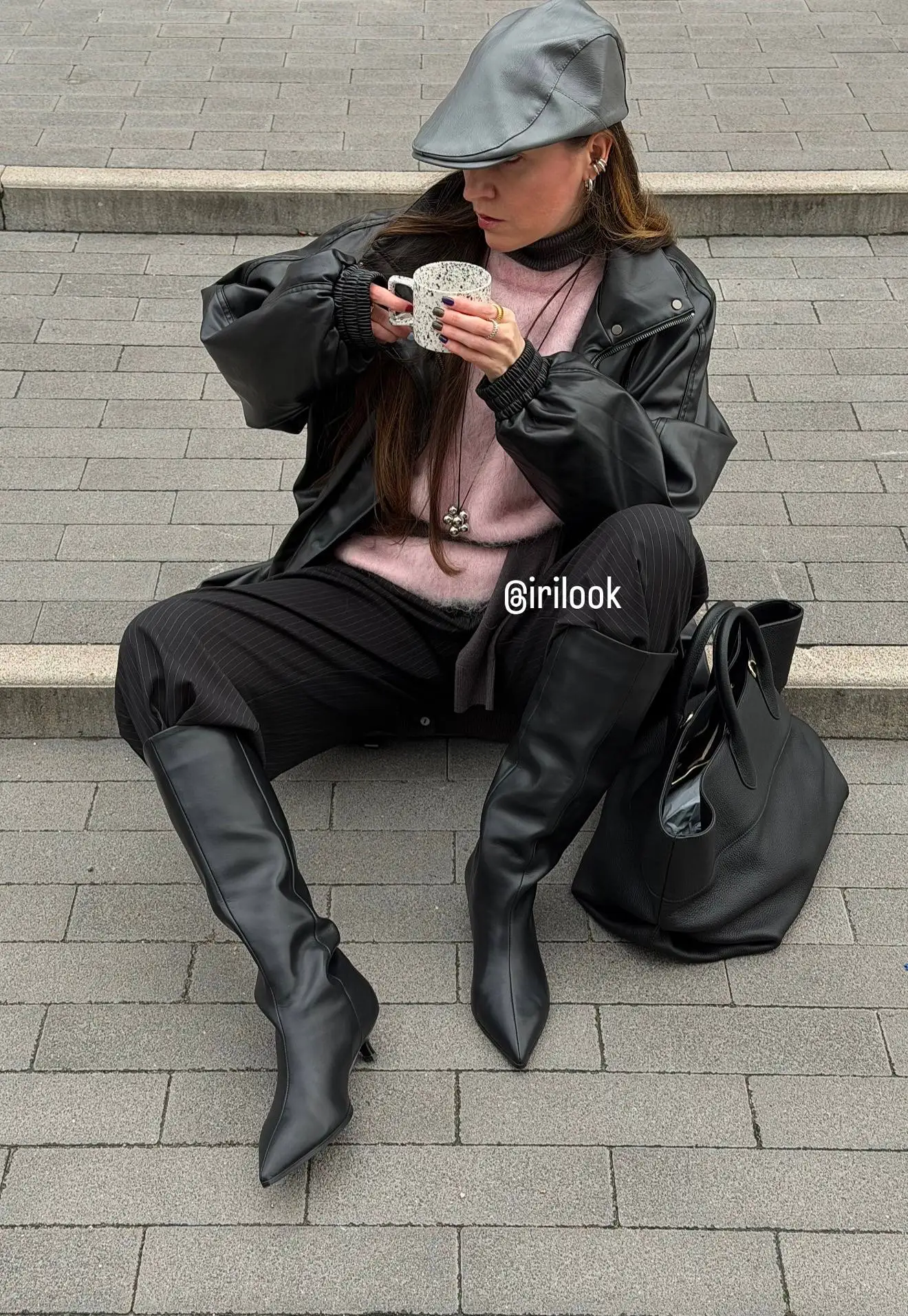 Женские замшевые сапоги до колена из натуральной кожи - Фотография_6