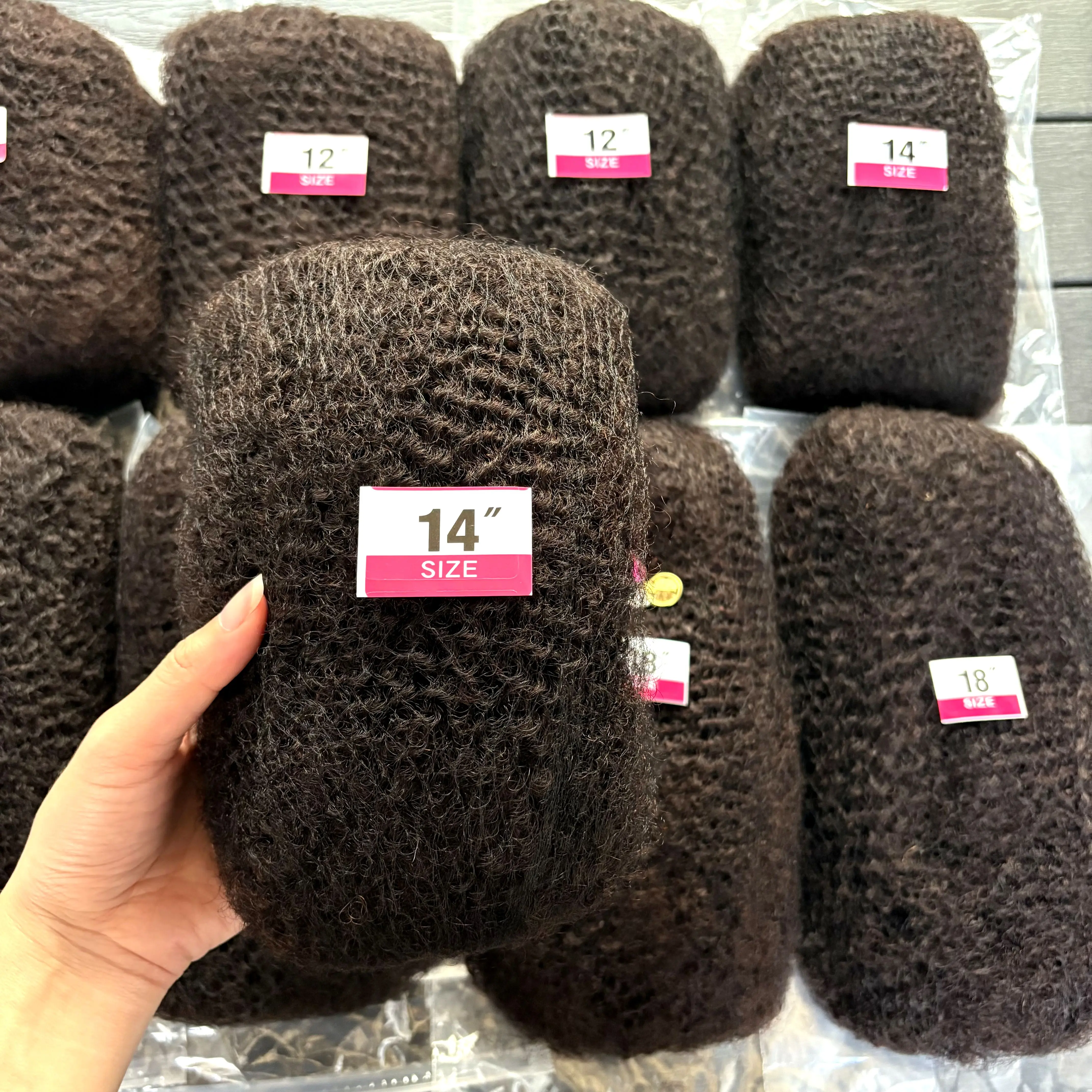 10-18 дюймов цветные 4c афро-кудрявые - Фотография_4