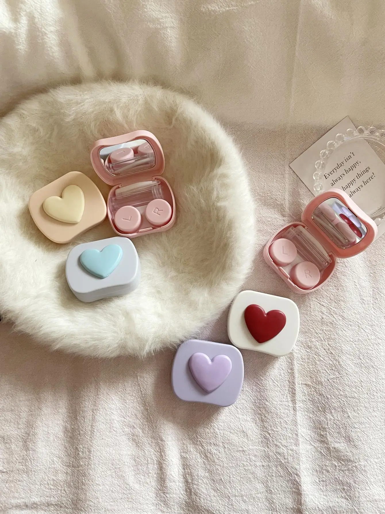 Чехол для контактных линз в форме сердца с зеркалом - Фотография_5