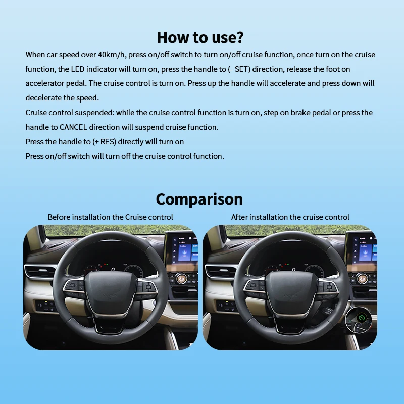 Комплект регулятора скорости круиза easyguard подходит для toyota hilux - Фотография_5