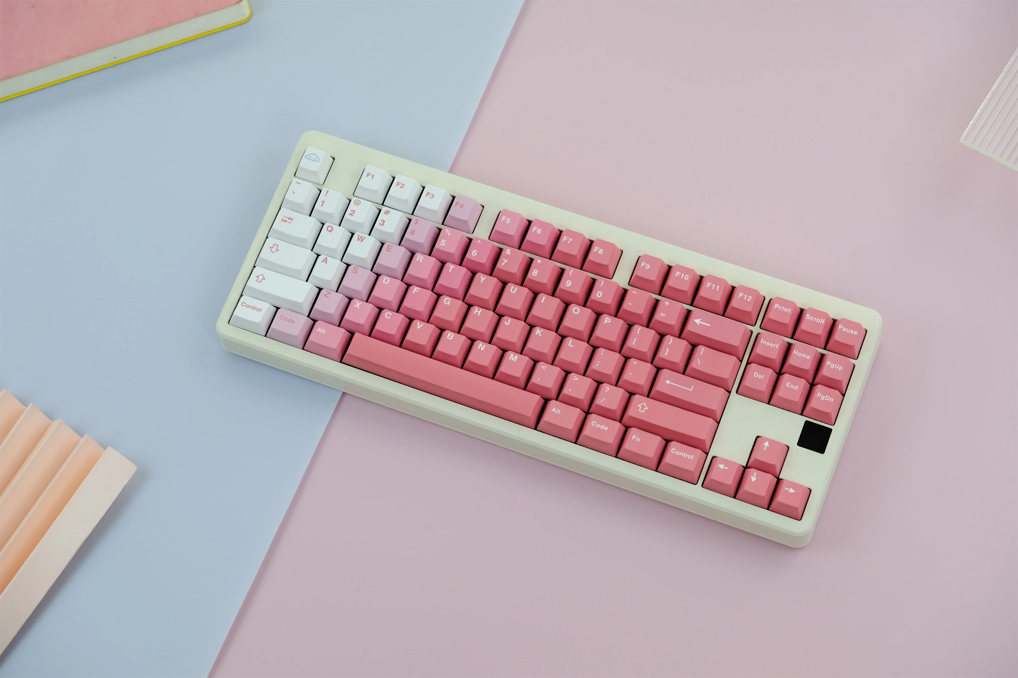 Розовые градиентные колпачки клавиш gmk - Фотография_2