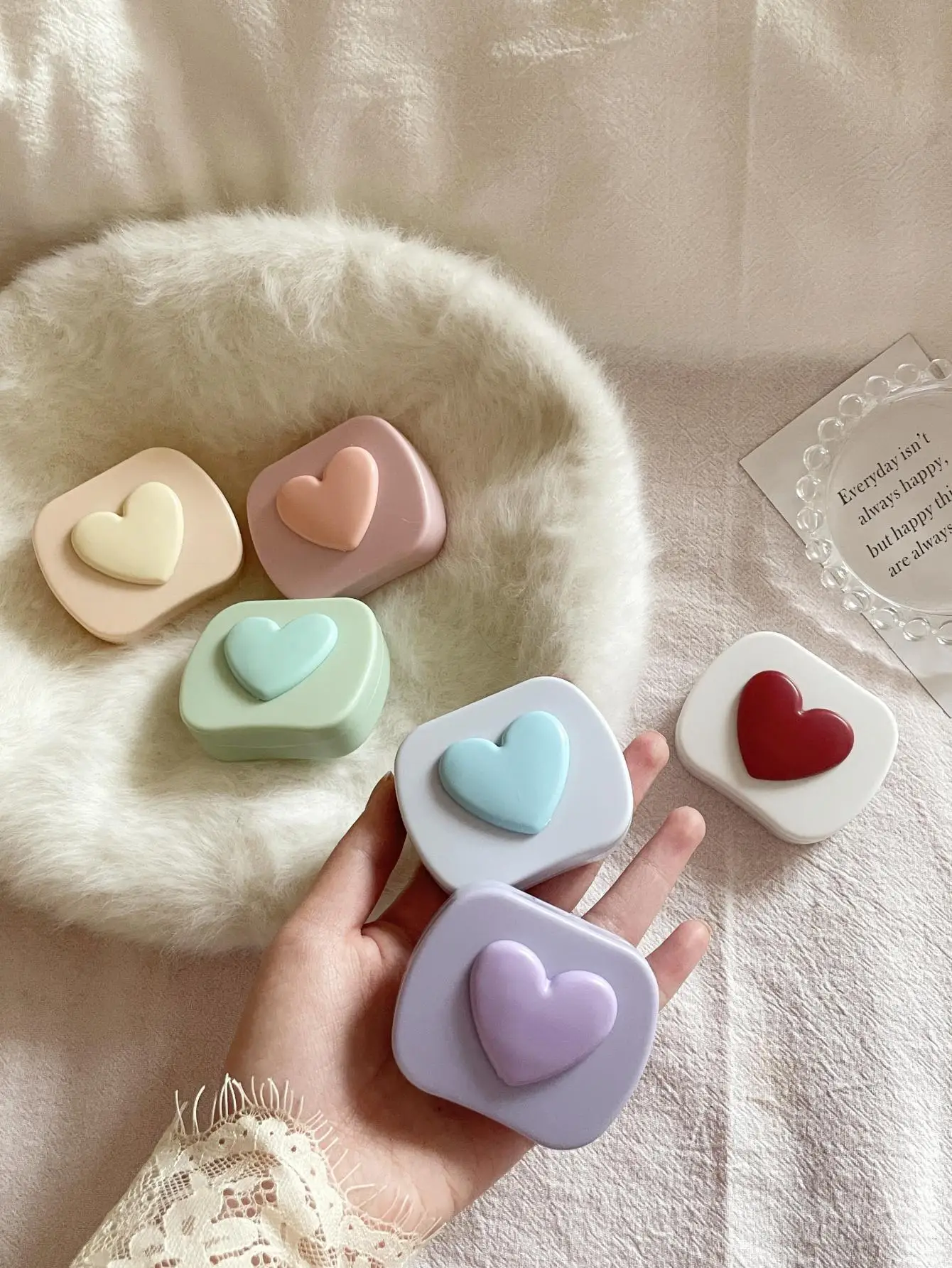 Чехол для контактных линз в форме сердца с зеркалом - Фотография_2