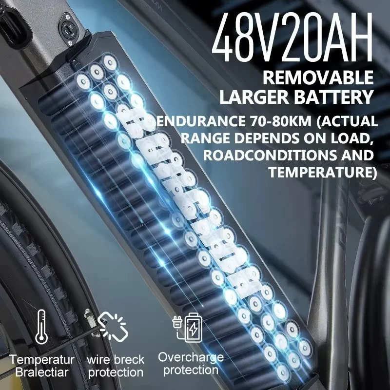 27,5-дюймовый электрический велосипед 48v20ah с литиевой батареей - Фотография_6
