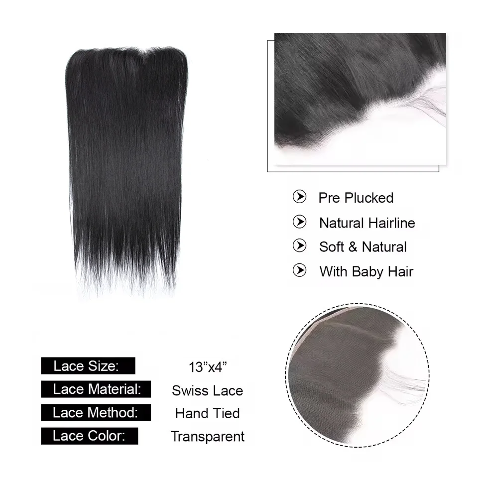 Прямые 13x4 прозрачные кружевные фронтальные синтетические волосы - Фотография_5
