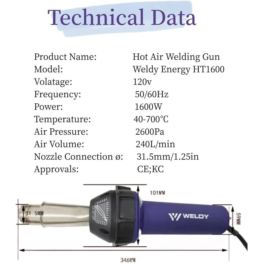 Оригинальная сварочная горелка weldy 1600 вт - Фотография_5