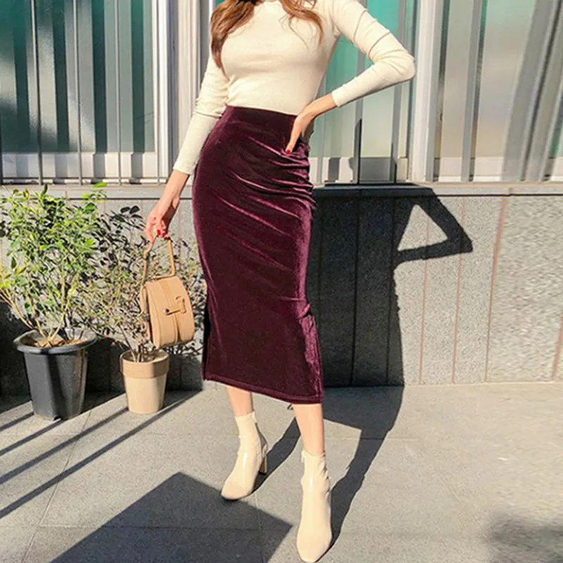 Настраиваемая длинная юбка-карандаш для женщин - Фотография_5