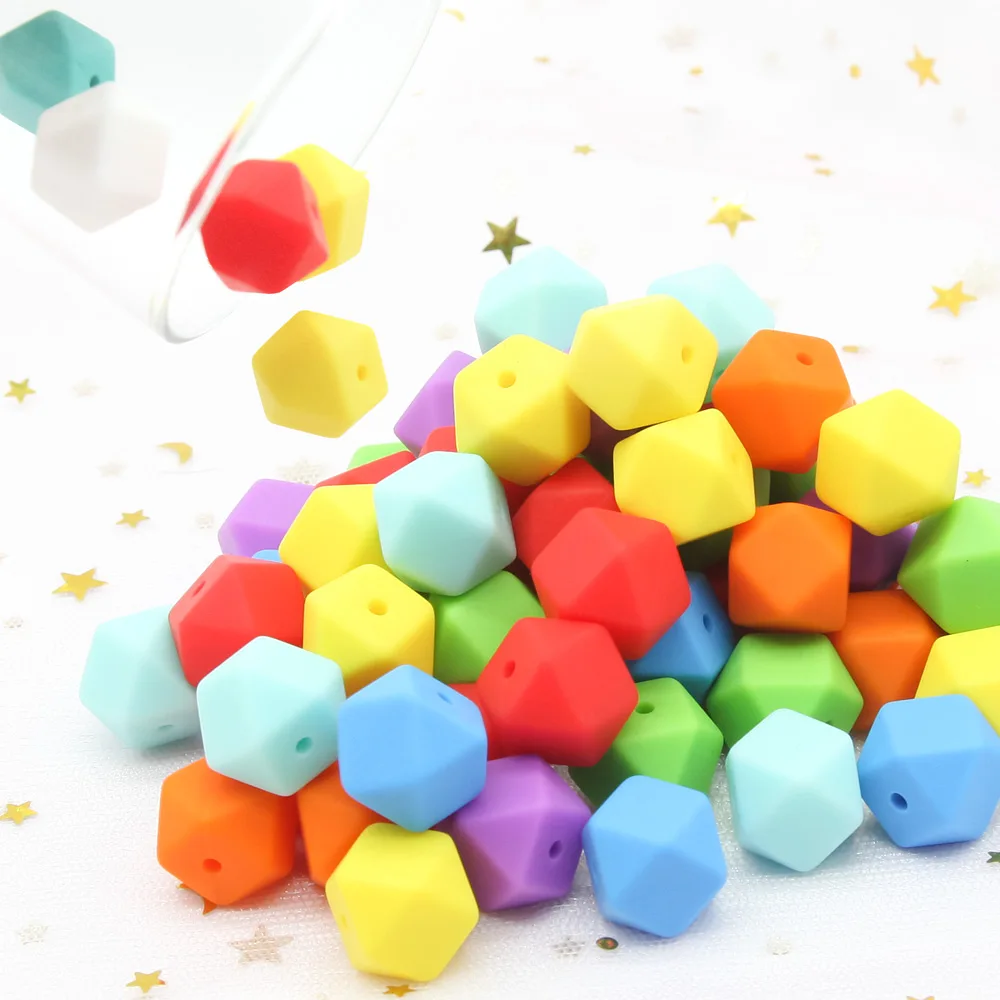 Силиконовые бусины cute-idea шестигранные 17 мм 10 шт