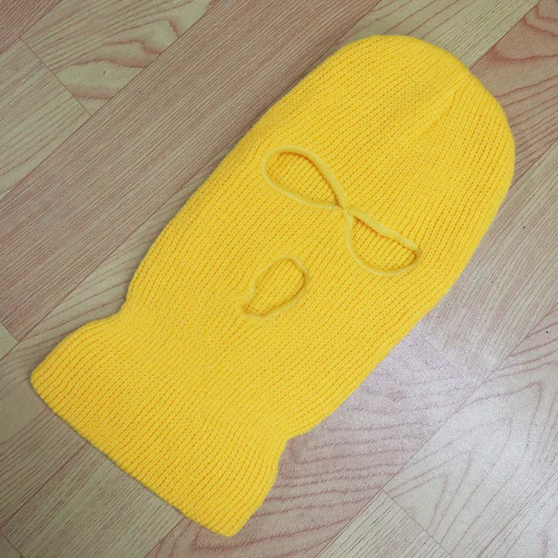 Новая вязаная шапка с тремя отверстиями для мужчин и женщин - Фотография_4