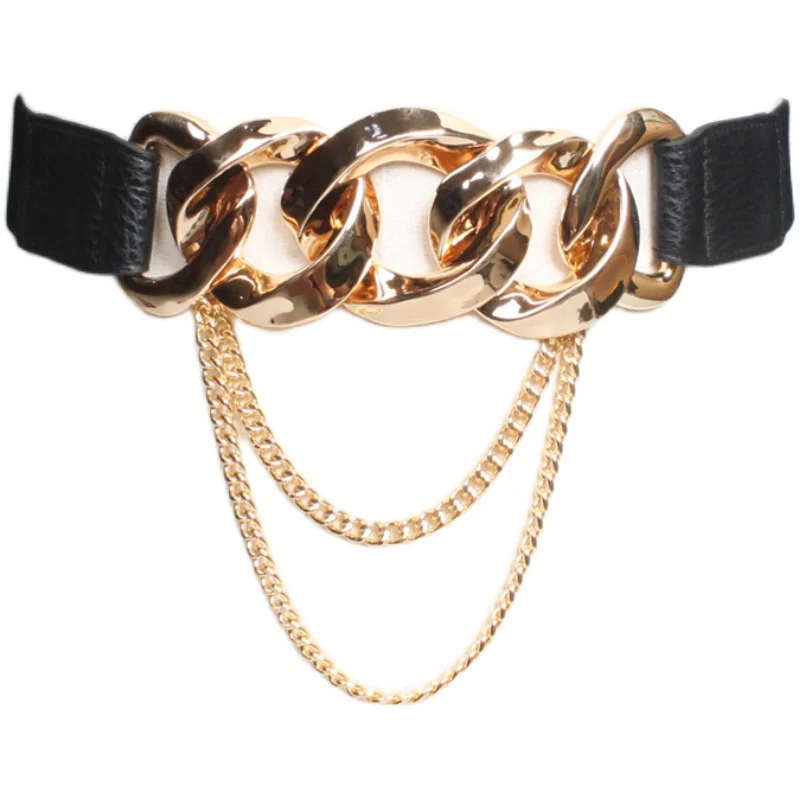 Ремень женский эластичный с цепочкой - Фотография_2