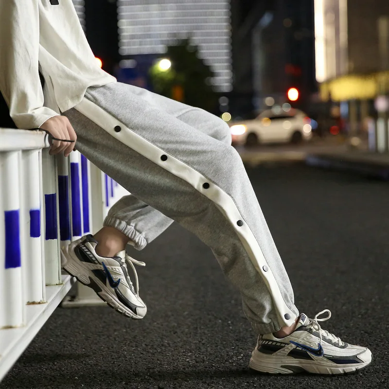 Мужские баскетбольные штаны с боковыми полосками на пуговицах - Фотография_6