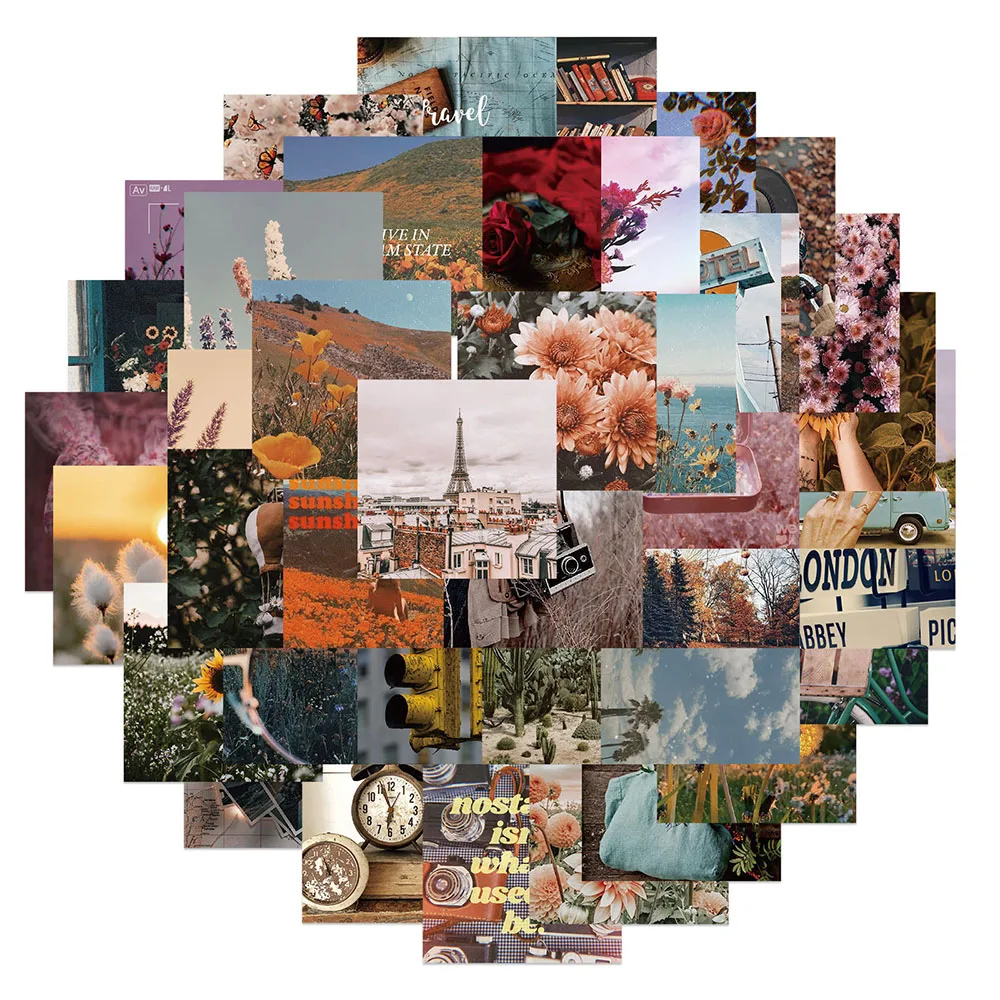 Стикеры в стиле ins с изображением пейзажа и граффити - Фотография_2