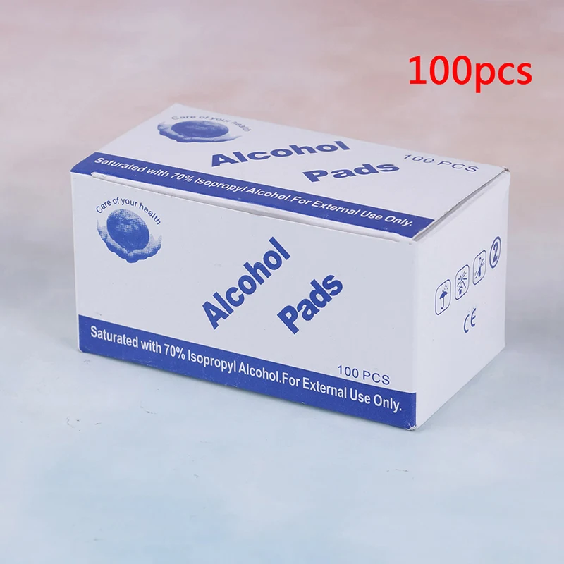 100pcs alcohol pads wet wipe disposable