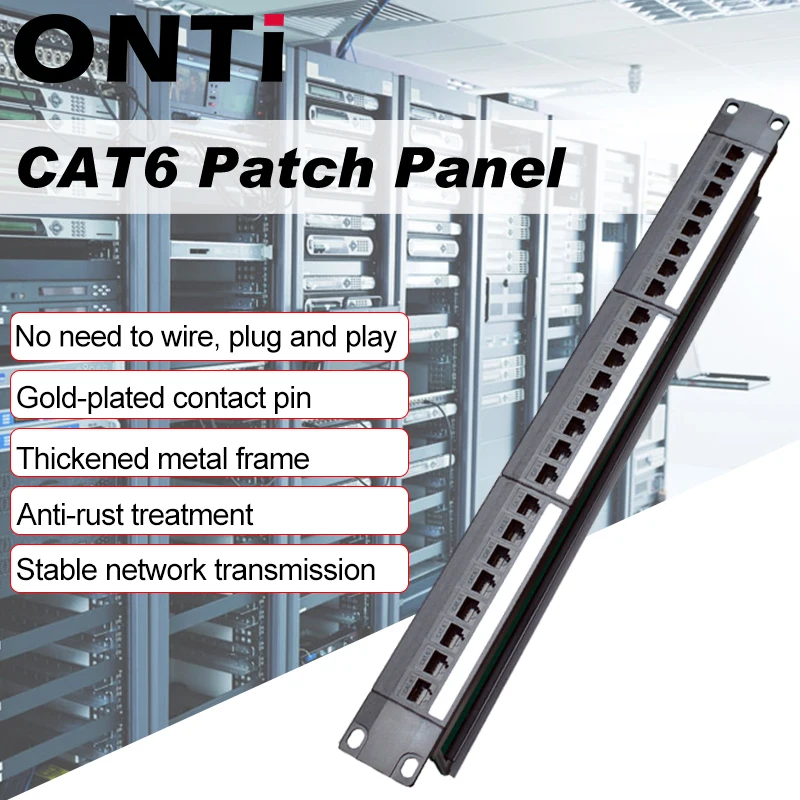 Onti 19in 1u стойка 24 порта прямая