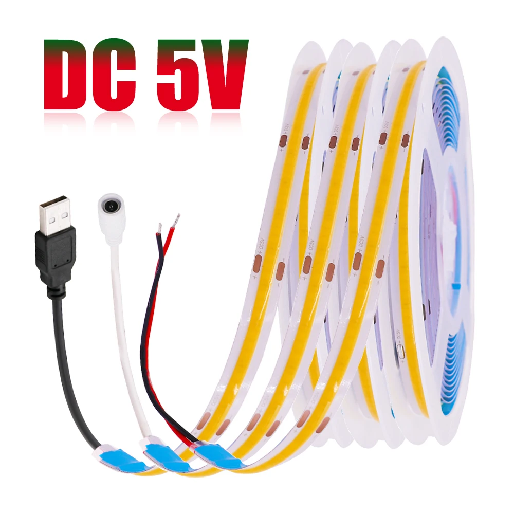 Dc 5v светодиодный cob ленточный