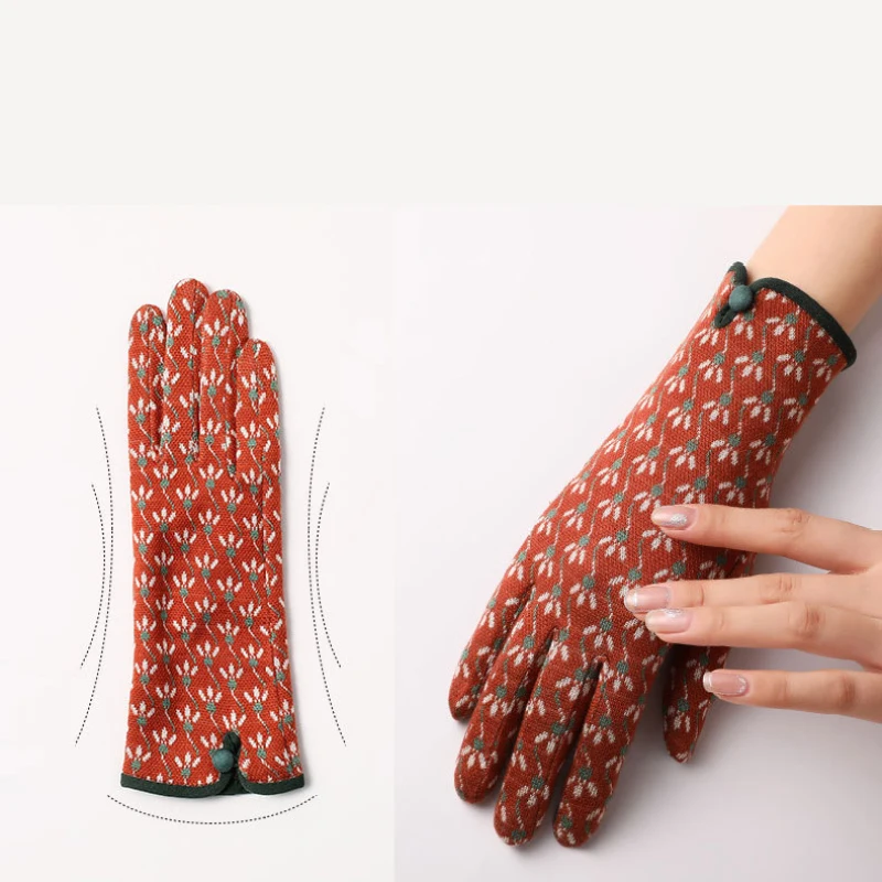 Женские осенне-зимние теплые тонкие перчатки с сенсорным экраном - Фотография_2