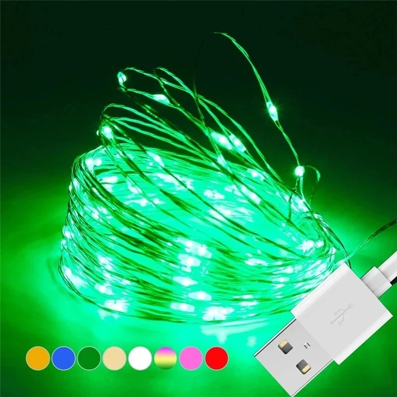 1 м 2 м 5 м 10 м светодиодные гирлянды с питанием от usb