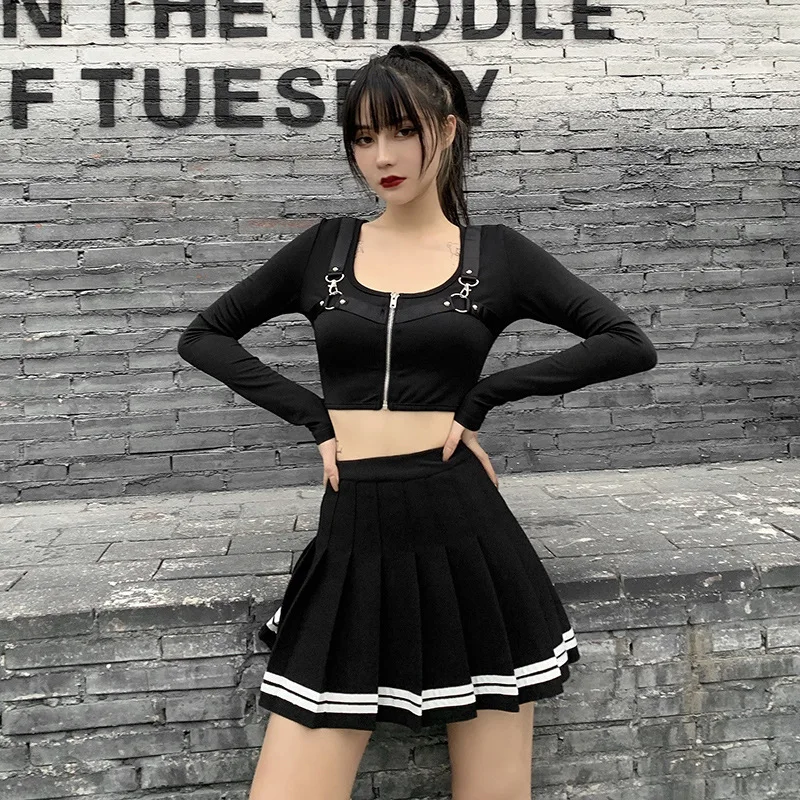 Винтажная лоскутная юбка в корейском стиле harajuku jk - Фотография_5