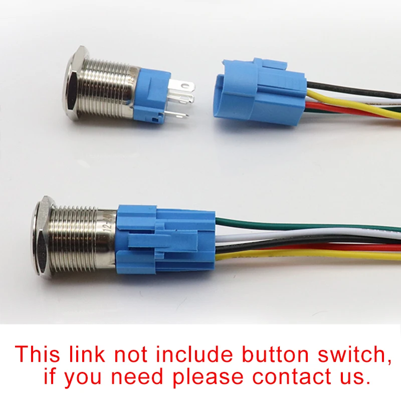 Разъем с проводом для металлического кнопочного переключателя 16 мм - Фотография_3