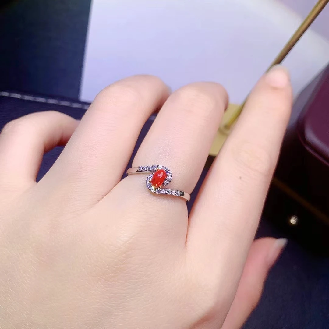 Элегантное кольцо кораллово-красное - Фотография_6