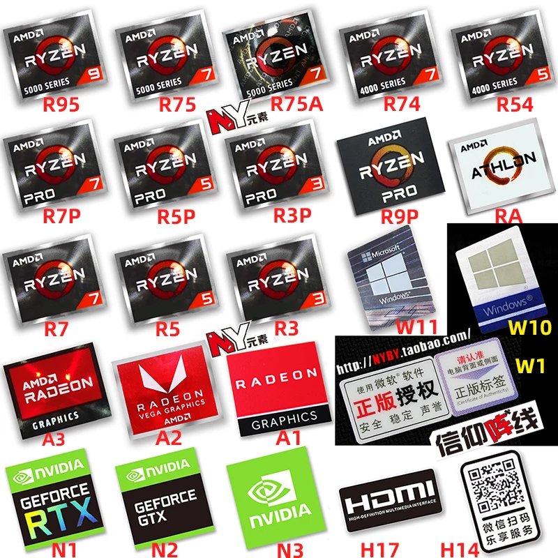 Оригинальная наклейка для процессора amd ryzen ruilong r9 r7 r5 r3 5000